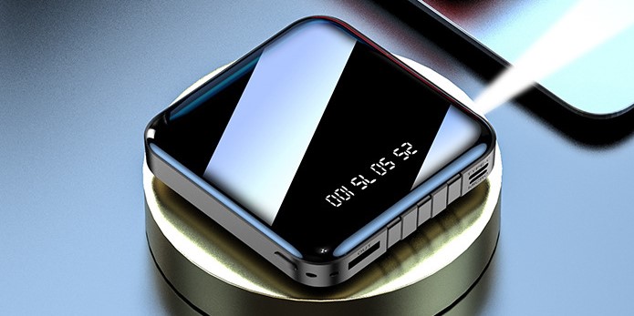 Portable Power Bank 10000mah with Mirror Digital Display
